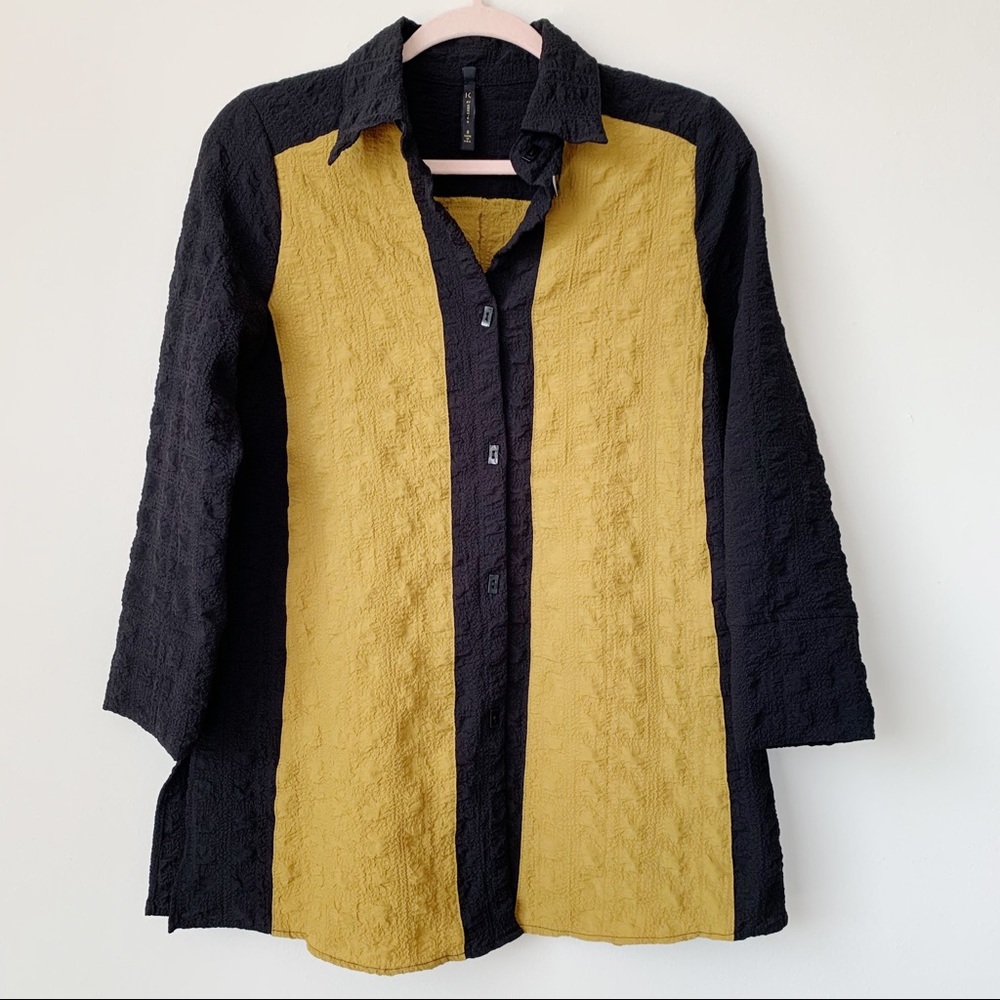 Ic By Connie K Button Front Back Tunic Color Bloc… - image 1